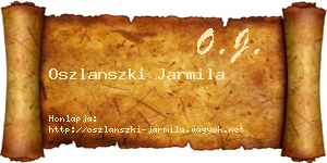Oszlanszki Jarmila névjegykártya